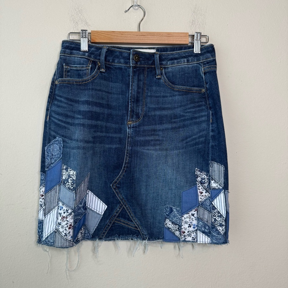 Driftwood Regular Stef Patchwork Denim Skirt - image 2